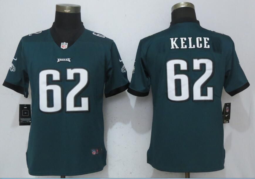 Women Philadelphia Eagles 62 Kelce Green Vapor Untouchable Nike Player NFL Jerseys